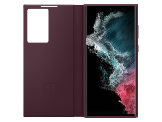 Mbështjellëse libër bordo me dritare për Samsung Galaxy